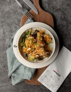 Aralıq dənizi yaşıllıqları, trufl mayo sous, yaşıl soğan